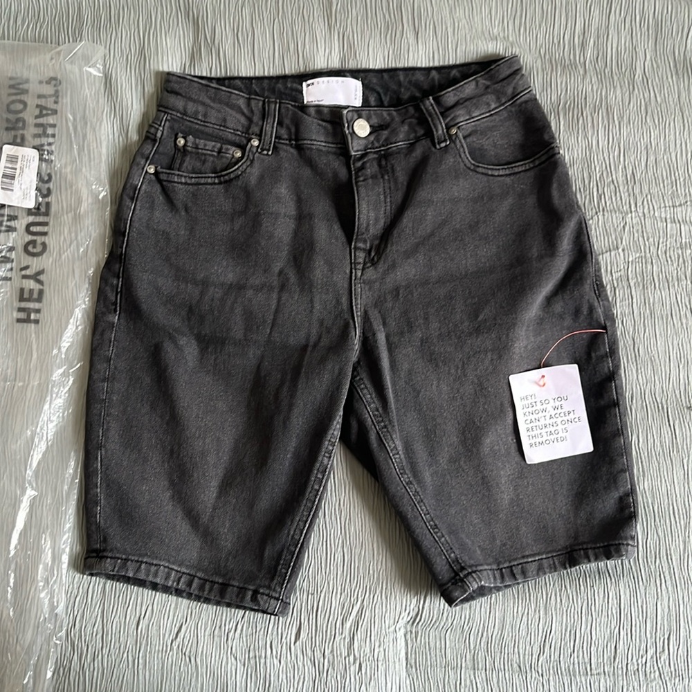ASOS Denim Shorts dark grey 26” NWT